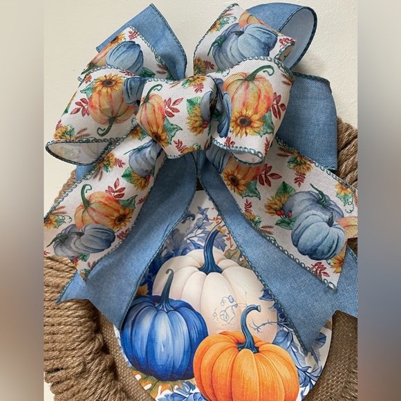 Fall Wreath Pupmkin Wreath Fall Decor 14.5” - Picture 2 of 3